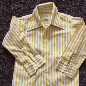 Vintage boys yellow and white striped shirt